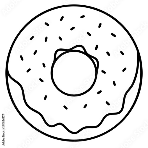 Glazed Donut Vector | Generative AI and Linocut Silhouette Design