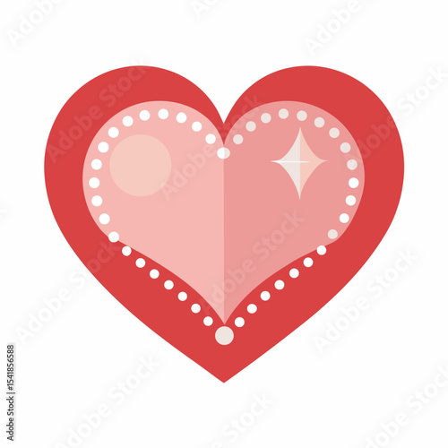A-Bling Heart Vector | Generative AI & Linocut Silhouette Design