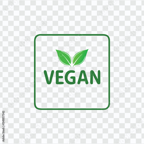 Vegan symbol with green leaves promoting plant-based lifestyle, eco-conscious choices, and sustainability.