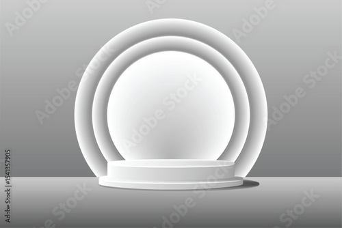 Vector illustration of a minimal cylindrical podium or pedestal used for product display, exhibition mockups, or presentation visuals.