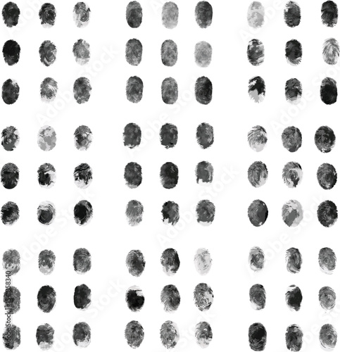 finger, print, black, fingerprint, identity, human, illustration, isolated, vector, identification, unique, security, collection, design, crime, thumbprint, biometric, pattern, police, set, symbol, 