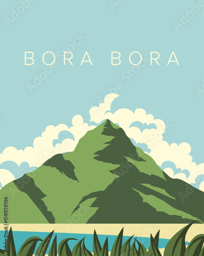 Bora Bora poster, card, banner
