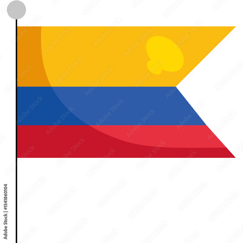 Obraz premium Colombian national flag in flat vector style