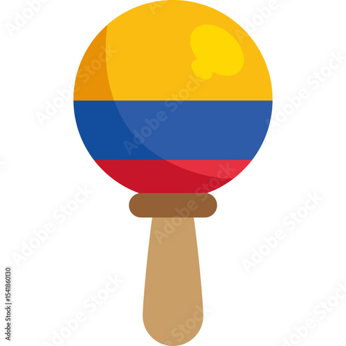 Colorful Colombian Maracas with National Flag Design