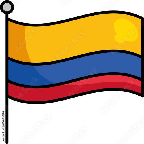 Colombian national flag in flat vector style