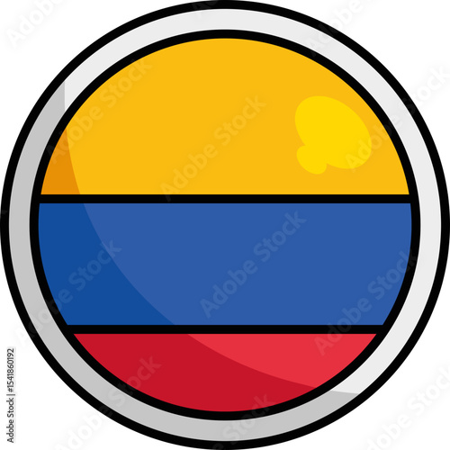 Colorful Colombia Flag Pin Vector Illustration