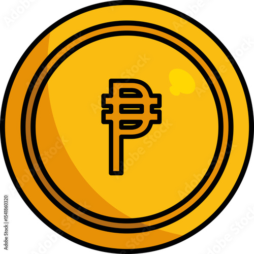 Flat style illustration of Colombian peso coins