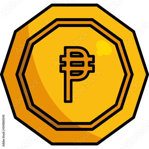 Flat style illustration of Colombian peso coins