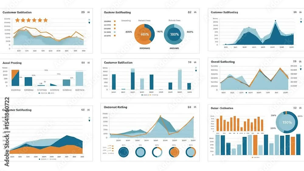 Comprehensive data visualization dashboard displaying customer satisfaction metrics and trends