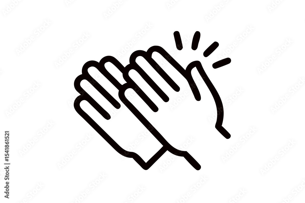 Elegant Clapping Hands Vector Icon for Award Ceremonies and Praise Graphics Elegant Clapping Hands Vector Icon for Award Ceremonies and Praise Graphics