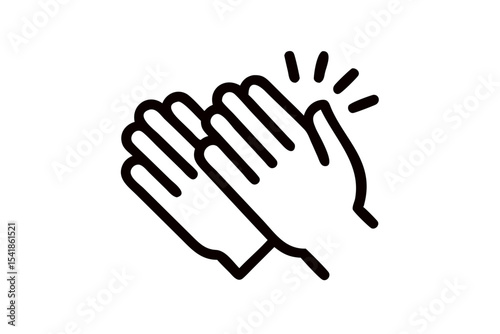 Elegant Clapping Hands Vector Icon for Award Ceremonies and Praise Graphics
