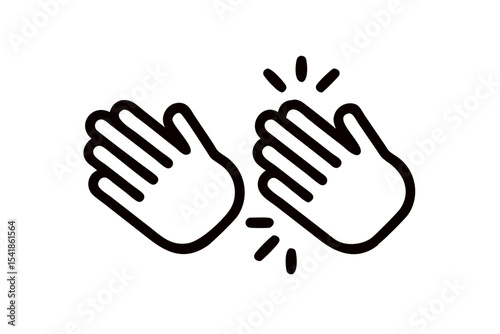 Detailed Clapping Hands Vector Icon for Appreciation and Achievement Themes