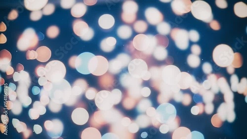 Abstract Blue Bokeh Background with Blurred Lights Effect for Festive Celebrations and a Magical Glowing Atmosphere
