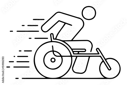 Paralympic athlete racing in a wheelchair with determination on a competitive track