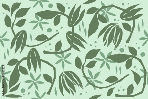 abstract organic shapes pattern. floral print. botanical background. Seamless pattern. Minimalist boho style