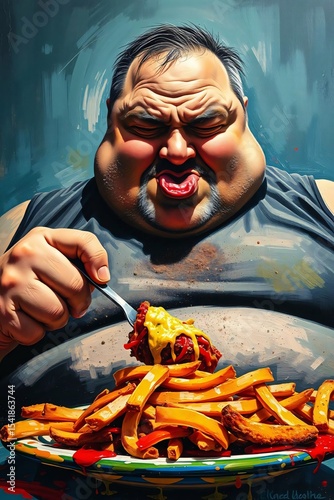  fat man eating