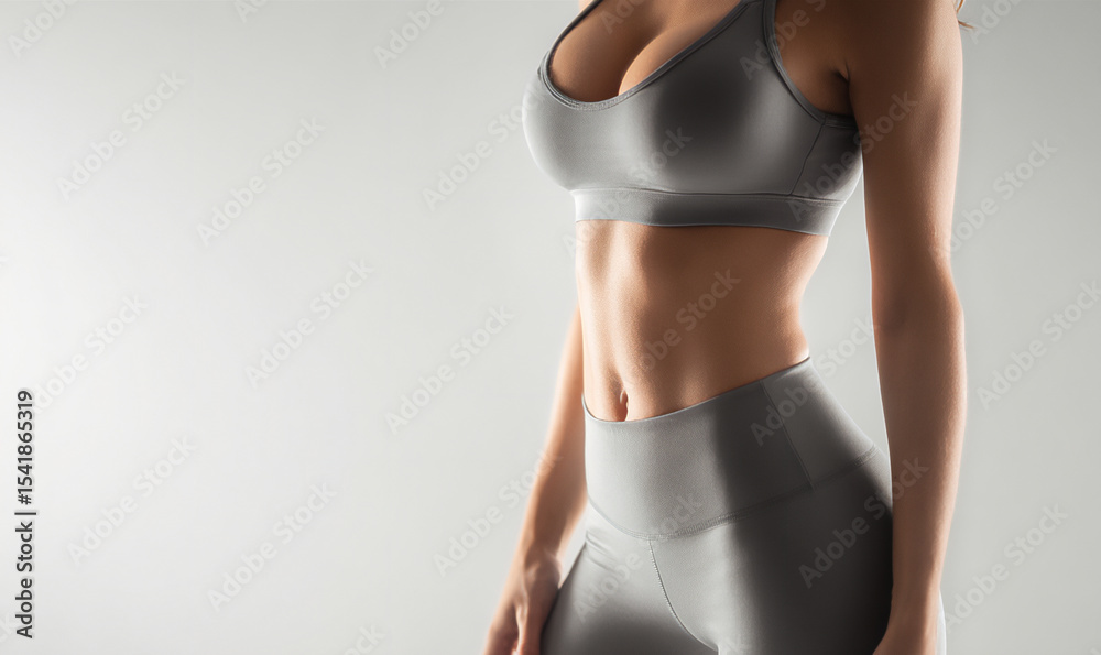 Fototapeta premium Perfect slim toned young body of the girl