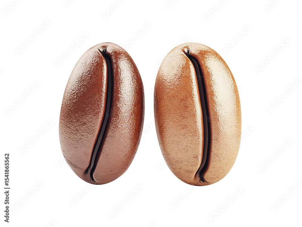 Fototapeta premium 3D coffee beans isolated on transparent background