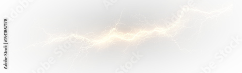 Quadro su tela Lightning energy effect, electric thunderstorm with three-dimensional abstract blue design