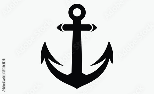 Anchor silhouette, ship wheel icon, anchor symbols  vector silhouettes anchor with rope Steering Wheel Captain Boat Ship Yacht Compass Transport logo design inspiration, marine compass vector  