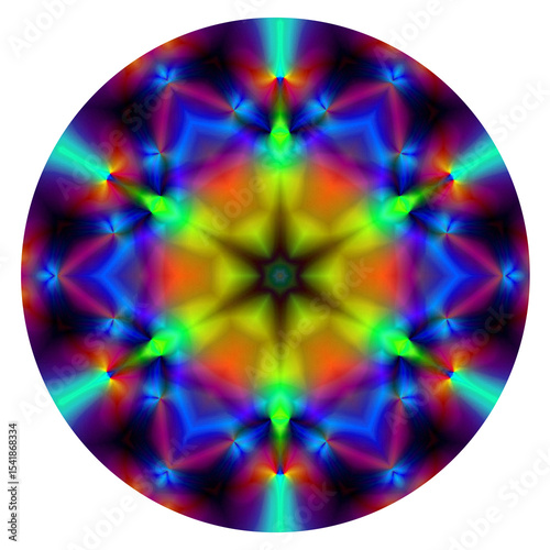 Abstract Kaleidoscopic Mandala Pattern Colorful Spiritual Art Or Design Element