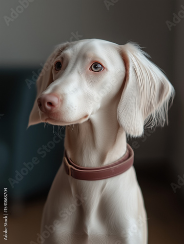 Elegant Dog in Vanilla Latte Color Sitting Gracefully