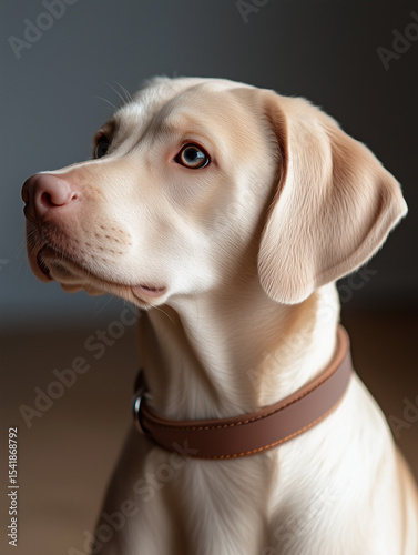 Elegant Dog in Vanilla Latte Color Sitting Gracefully