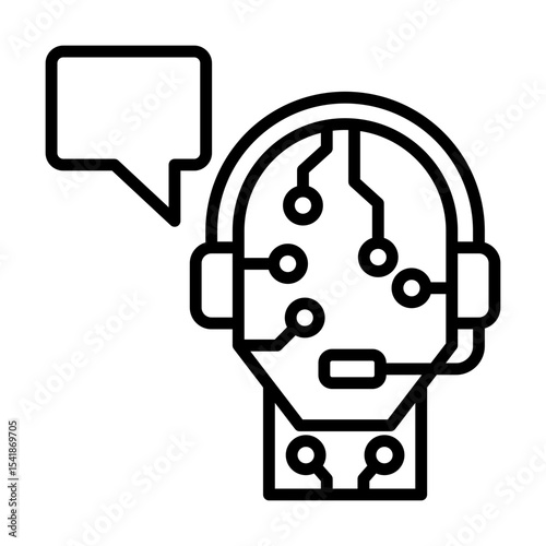 AI Assistance Virtual Helper Outline Design Single icon