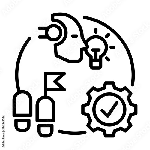 Zero Short Prompt AI Instruction Without Examples Single Icon