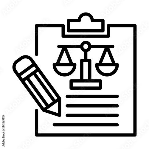 Legal Drafting Low Document Writing Single icon