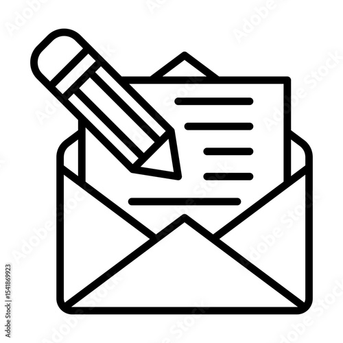 Email Writing Digital Message Composition Single icon