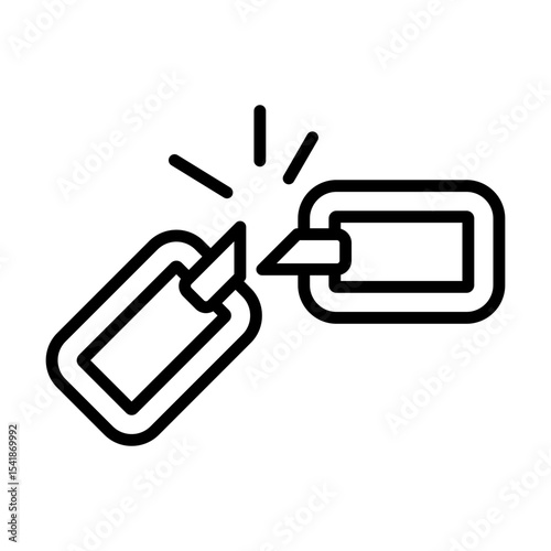 Broken Chain Disconnected Line Single icon