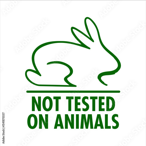 NOT TESTED ON ANIMAL LOGO VECTOR GREEN