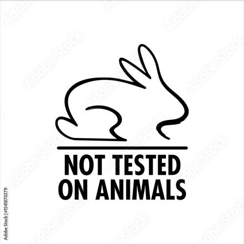 NOT TESTED ON ANIMAL VECTOR SIGN BLACK