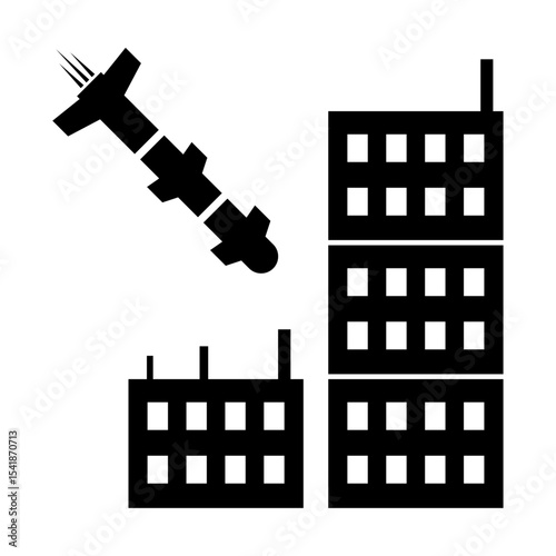 missile attack icon vector drawing.