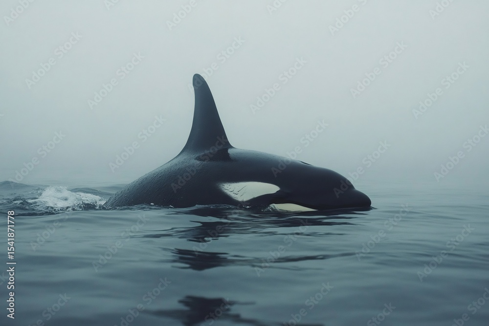 Fototapeta premium Killer Whale Breaching Open Ocean