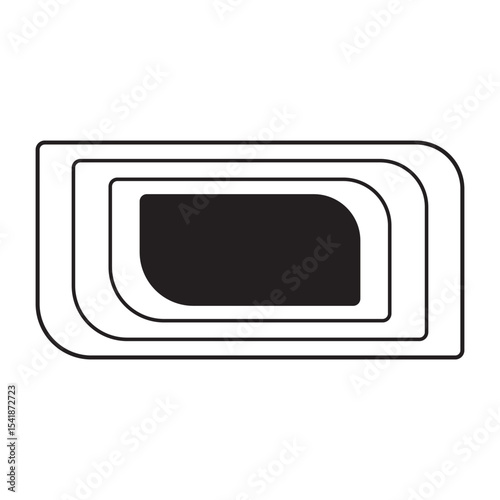 Rounded rectangle icon vector isolated on white background, Rounded rectangle sign , line or linear design elements in outline style