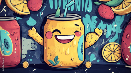 illustration of a bottle of wine and grapes