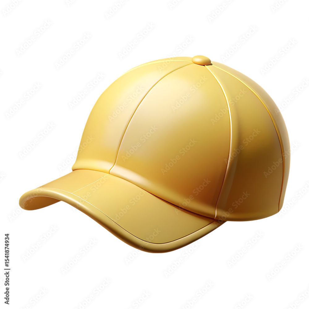 Fototapeta premium Yellow baseball cap mockup isolated on transparent background