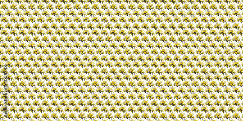 Repeating pattern of cartoon bees on black background