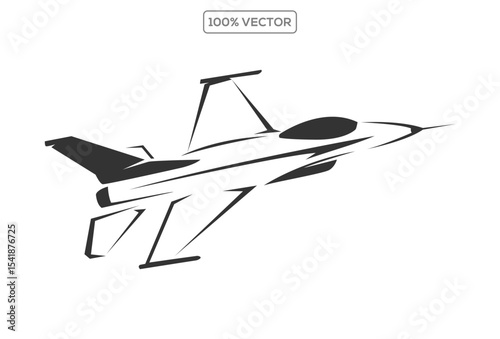 Fighter jet logo design. Fighters and bombers. War plane silhouette