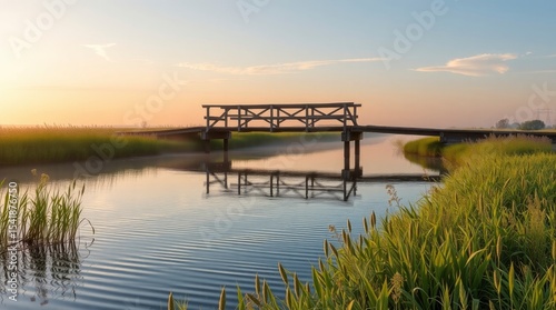 wooden bridge over the lake
