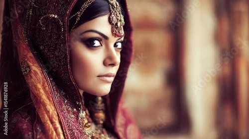 Woman in Traditional Indian Bridal Attire
