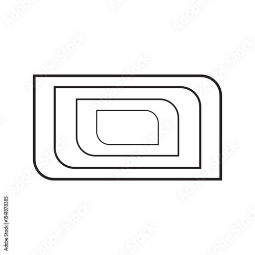 Rectangle icon vector isolated on white background, Rectangle sign , line or linear design elements in outline style. 
