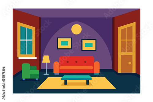 Cozy Living Room Interior Design Evening Ambiance and Comfort