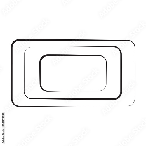 Rectangle icon vector isolated on white background, Rectangle sign , line or linear design elements in outline style. 