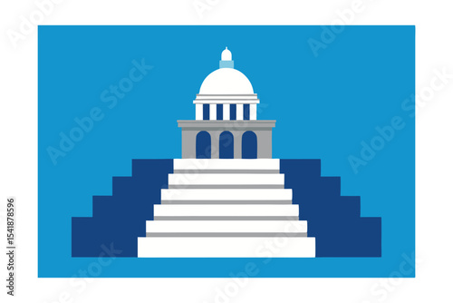 Government Building Architecture Majestic Structure with Grand Staircase
