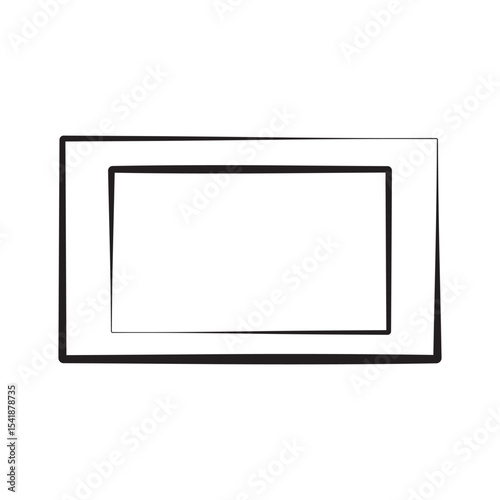 Rectangle icon vector isolated on white background, Rectangle sign , line or linear design elements in outline style. 