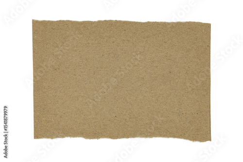 Wallpaper Mural Brown paper scrap with torn edges isolated on white background with clipping path. Torontodigital.ca