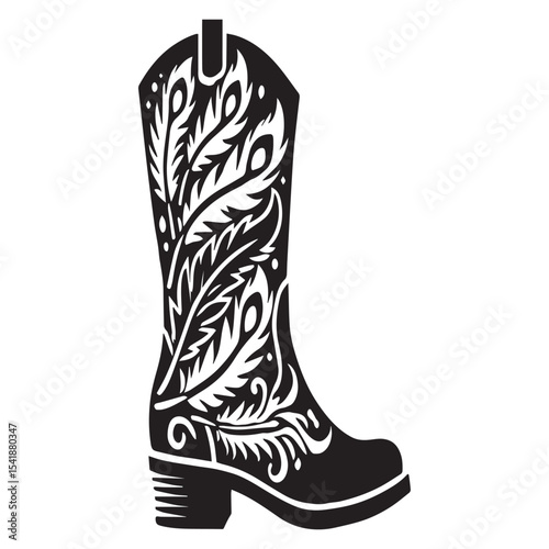 Feminine Cowgirl Foot Design for Personalized Sublimation

